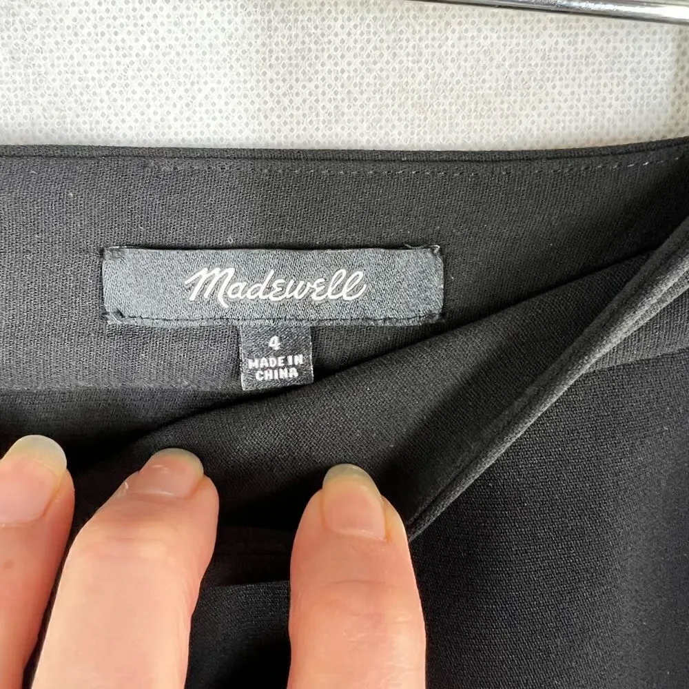 Madewell Black Lace Up Crepe Mini Skirt